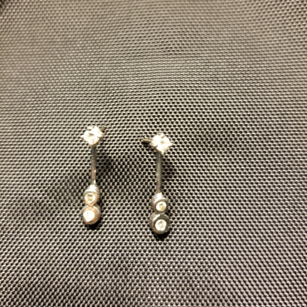 Three Diamond Linear Earring